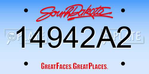 14942A2 South Dakota License Plate