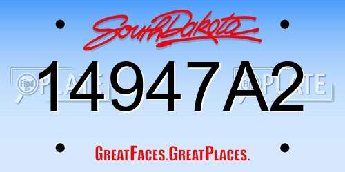 14947A2 South Dakota License Plate