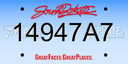 14947A7 South Dakota License Plate