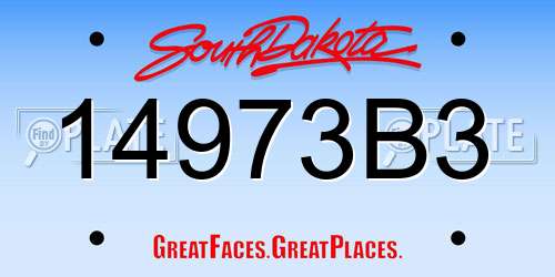 14973B3 South Dakota License Plate