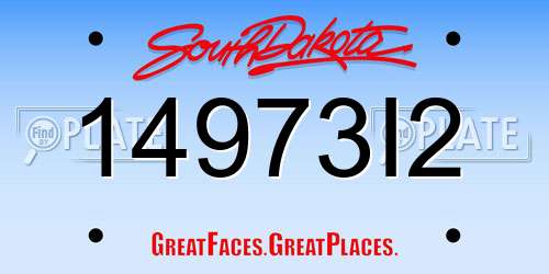 14973I2 South Dakota License Plate