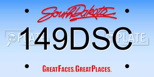 149DSC South Dakota License Plate