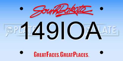 149IOA South Dakota License Plate