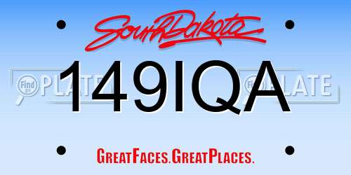 149IQA South Dakota License Plate