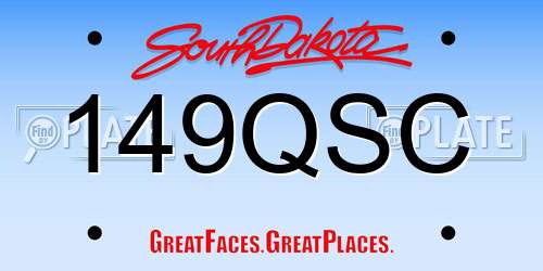 149QSC South Dakota License Plate