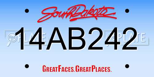 14AB242 South Dakota License Plate