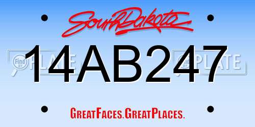 14AB247 South Dakota License Plate