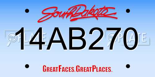 14AB270 South Dakota License Plate