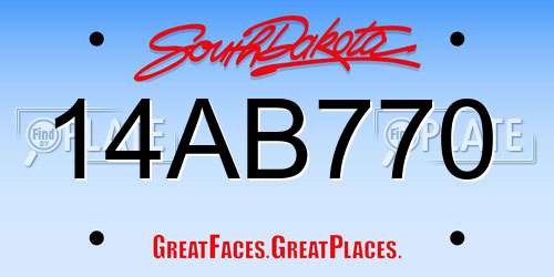 14AB770 South Dakota License Plate