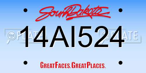 14AI524 South Dakota License Plate