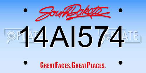 14AI574 South Dakota License Plate