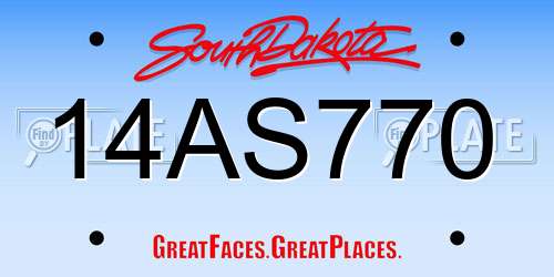 14AS770 South Dakota License Plate