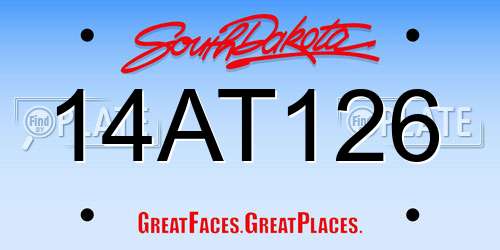 14AT126 South Dakota License Plate