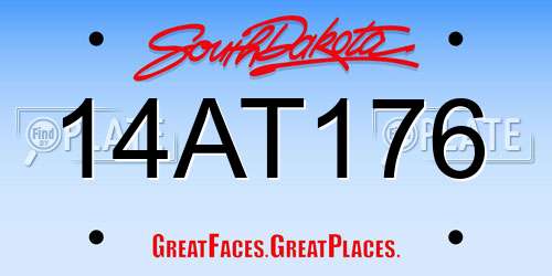 14AT176 South Dakota License Plate