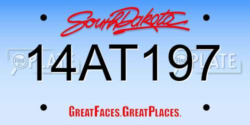 14AT197 South Dakota License Plate