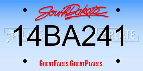 14BA241 South Dakota License Plate