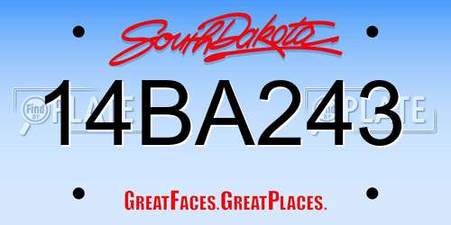 14BA243 South Dakota License Plate