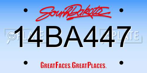 14BA447 South Dakota License Plate