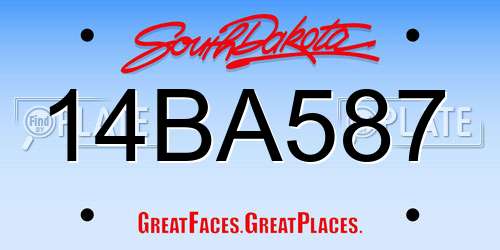 14BA587 South Dakota License Plate