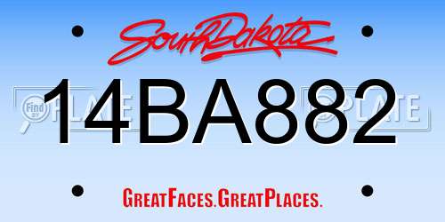 14BA882 South Dakota License Plate