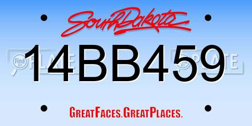 14BB459 South Dakota License Plate