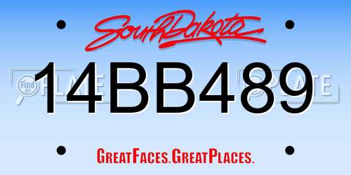 14BB489 South Dakota License Plate