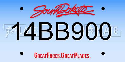 14BB900 South Dakota License Plate