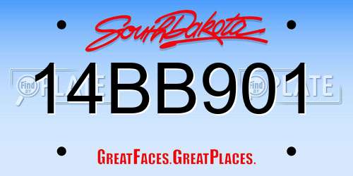 14BB901 South Dakota License Plate