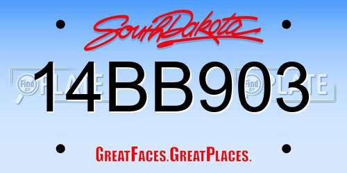14BB903 South Dakota License Plate