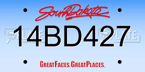 14BD427 South Dakota License Plate