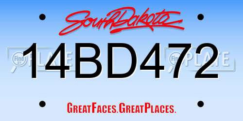 14BD472 South Dakota License Plate
