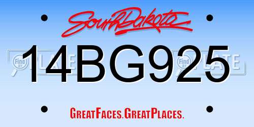 14BG925 South Dakota License Plate