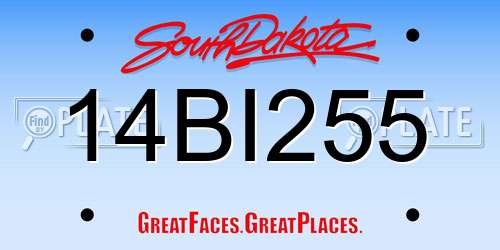 14BI255 South Dakota License Plate