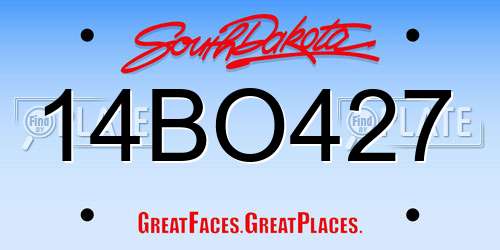 14BO427 South Dakota License Plate