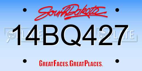 14BQ427 South Dakota License Plate
