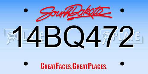 14BQ472 South Dakota License Plate