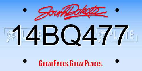 14BQ477 South Dakota License Plate