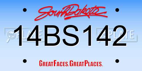 14BS142 South Dakota License Plate