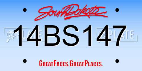 14BS147 South Dakota License Plate