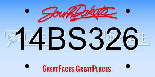 14BS326 South Dakota License Plate