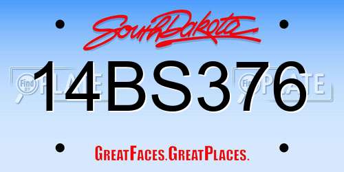 14BS376 South Dakota License Plate