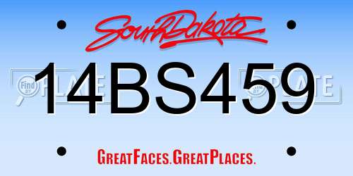 14BS459 South Dakota License Plate