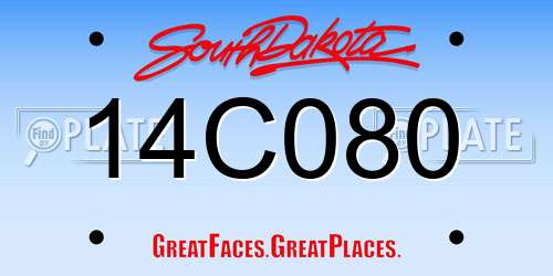 14C080 South Dakota License Plate