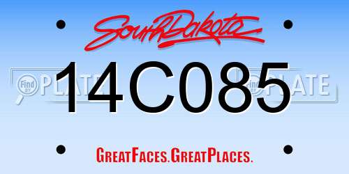 14C085 South Dakota License Plate
