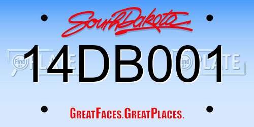 14DB001 South Dakota License Plate