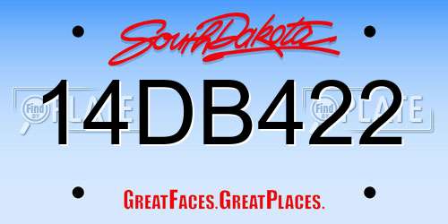14DB422 South Dakota License Plate