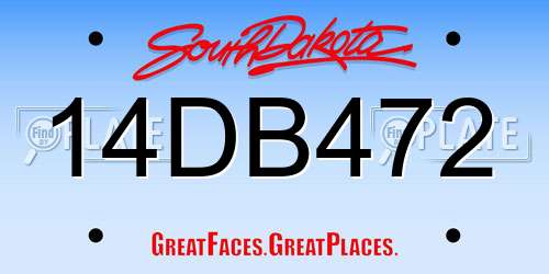 14DB472 South Dakota License Plate