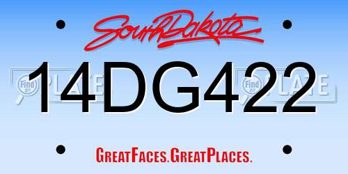 14DG422 South Dakota License Plate
