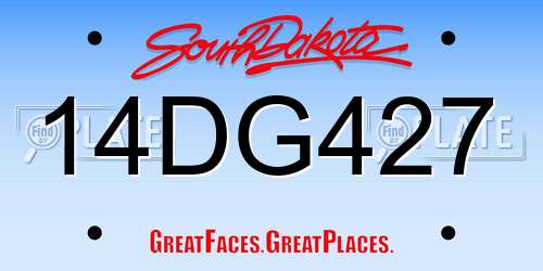 14DG427 South Dakota License Plate