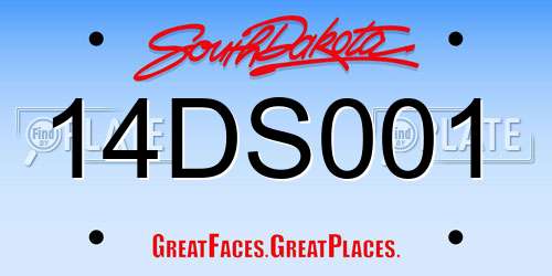 14DS001 South Dakota License Plate